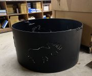 We can build custom fire pits with cutouts. Custom Fire Pit